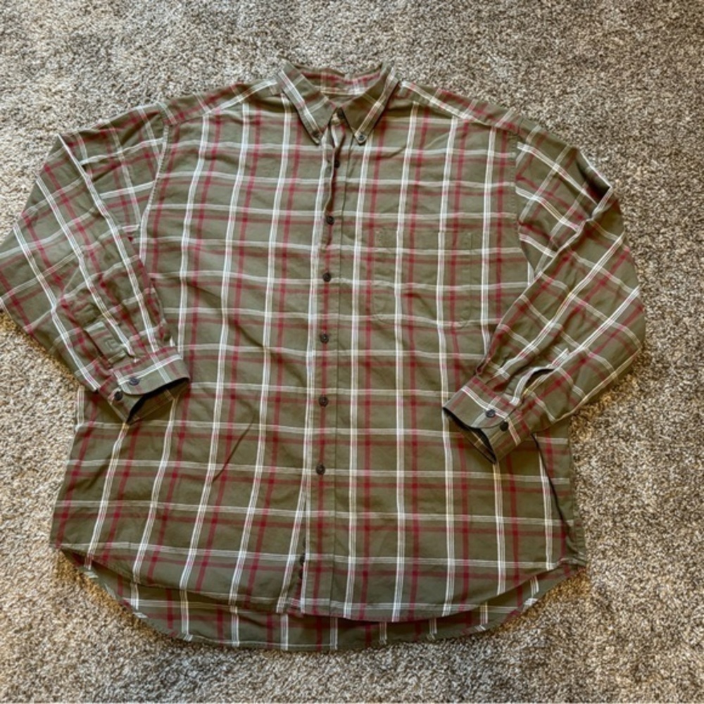 Eddie Bauer mens long sleeve plaid button down XL